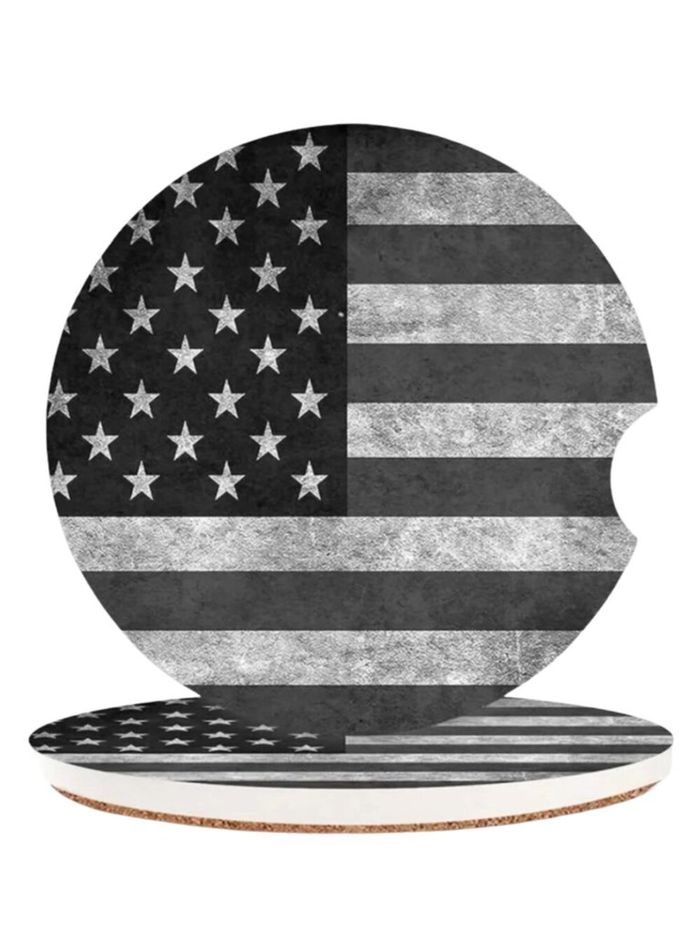 American Flag Cup Holders Car Coasters, Ceramic Stone 2.56"(2 Pack)